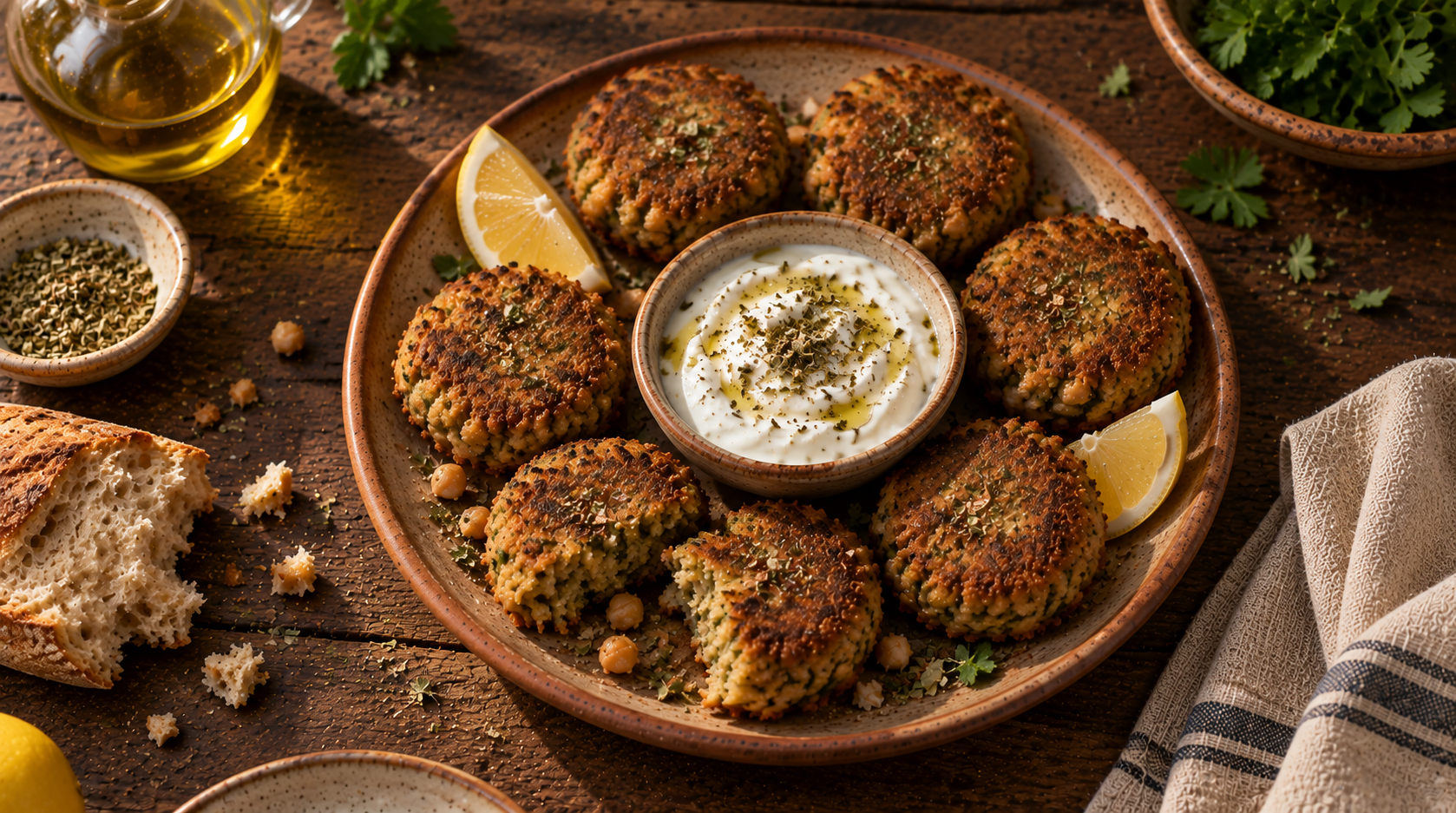 Revithokeftedes - Sifnos Chickpea Fritters with Dill and Spearmint