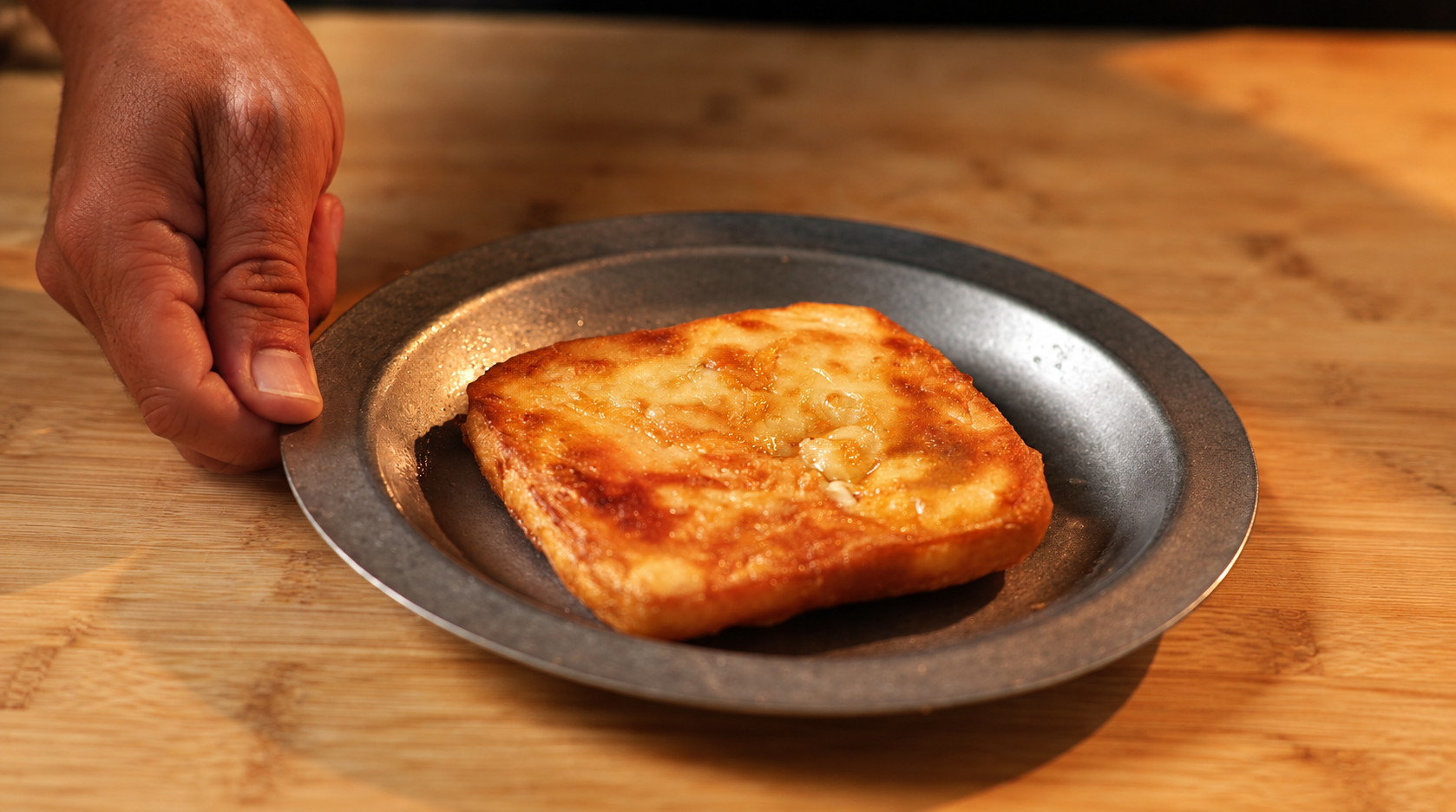 Saganaki - Greek Fried Cheese with Thyme Honey and Sesame