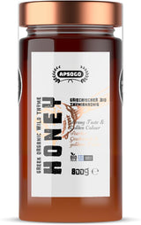 APSOGO Organic Thyme Honey - Pure Wilderness Honey from Greece, Crete - Strong Taste & Golden Colour (800g)