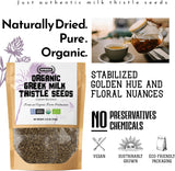 Organic Milk Thistle Seeds Herbal Tea (100g) - Premium Greek Silybum Marianum Seeds Tea - Smooth Earthy Taste - Eco-Friendly Resealable Pouch - Caffeine Free Herbal Infusion