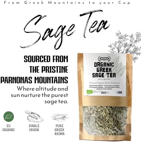 APSOGO Organic Greek Herbal Tea Bundle - Mountain Tea, Sage & Spearmint - Premium Loose Leaf - Handpicked in Greece - 3x100g