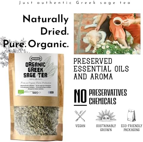 APSOGO Organic Greek Herbal Tea Bundle - Mountain Tea, Sage & Spearmint - Premium Loose Leaf - Handpicked in Greece - 3x100g