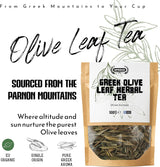 Apsogo Greek Olive Leaf Tea (100g) - Premium Loose Olive Leaves - Mild Herbal Taste & Smooth Aroma - Natural Caffeine-Free Tea - Resealable Eco-Friendly Pouch