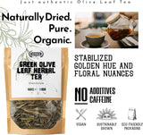 Apsogo Greek Olive Leaf Tea (100g) - Premium Loose Olive Leaves - Mild Herbal Taste & Smooth Aroma - Natural Caffeine-Free Tea - Resealable Eco-Friendly Pouch