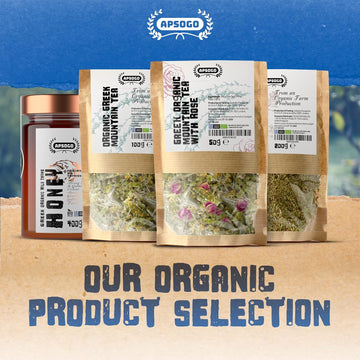 APSOGO Organic Mountain Tea with Rose - Herbal Infused Tea - Premium Quality & Excellent Taste - Produced in Greece - 50g