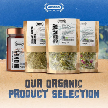 APSOGO Organic Greek Mountain Tea - Premium Quality & Excellent Taste Loose Leaf Herbal Tea, Handpicked with Stems, Leaves & Flowers (100g)