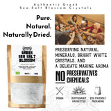 APSOGO Greek Sea Salt Blossom - Hand-Harvested Salt Crystals from the Aegean Sea - Unrefined, Additive-Free - 300g Eco Pouch