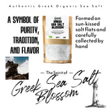 APSOGO Greek Sea Salt Blossom - Hand-Harvested Salt Crystals from the Aegean Sea - Unrefined, Additive-Free - 300g Eco Pouch