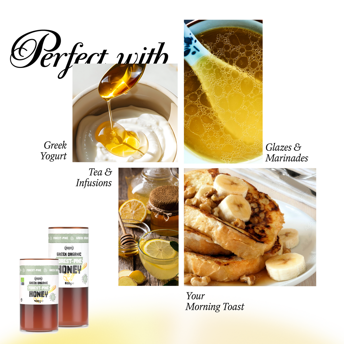 Apsogo Organic Greek Forest Pine Honey - Pure Liquid Honey from Crete