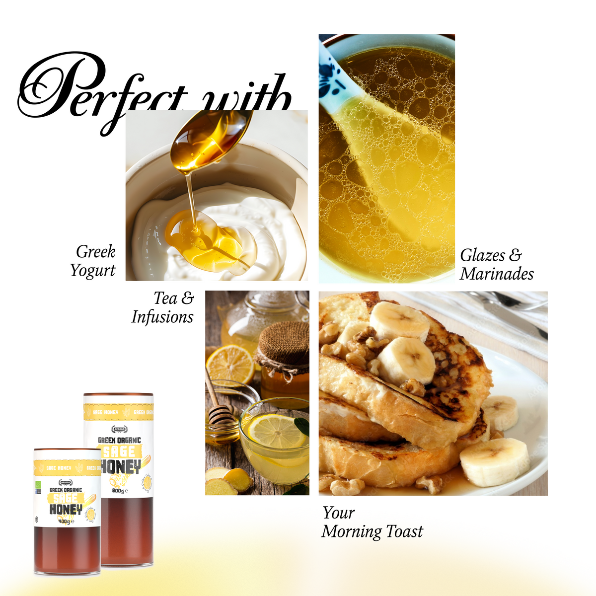 Apsogo Organic Forest Sage Honey - Pure Liquid Honey from Crete