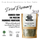 Apsogo Rosemary - Dried Organic Rosemary produced in Greece - Aromatic Flavor, Premium Quality Herb & Excellent Taste (100g)