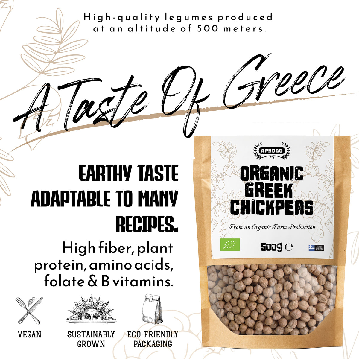APSOGO Organic Greek Chickpeas, product image 4
