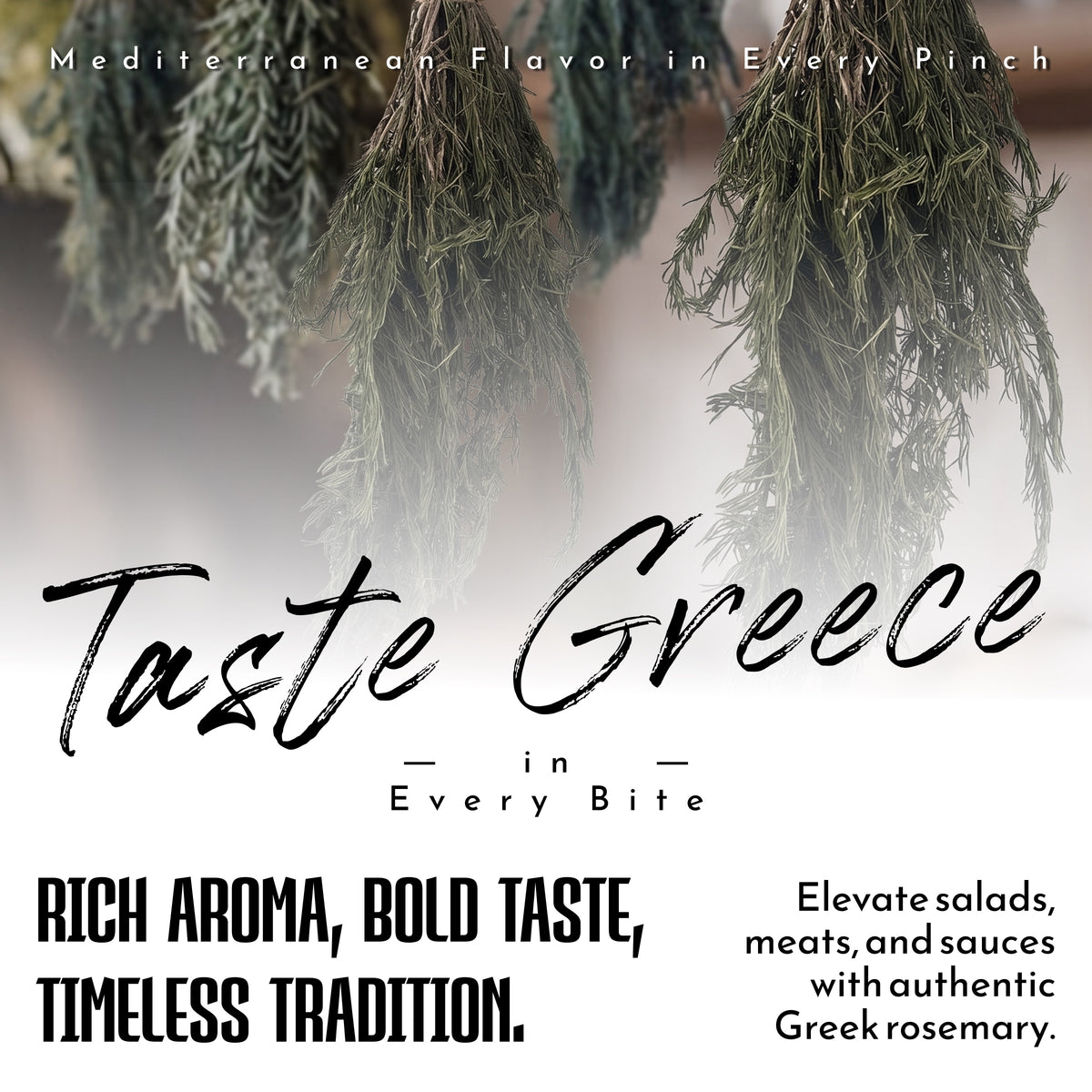 Apsogo Organic Greek Rosemary Bunches - Dried on the Stem, 50g