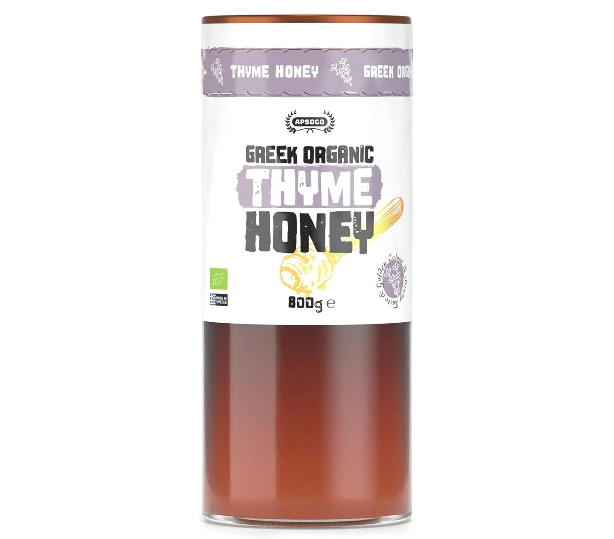 APSOGO Organic Greek Thyme Honey from Crete, 800g jar