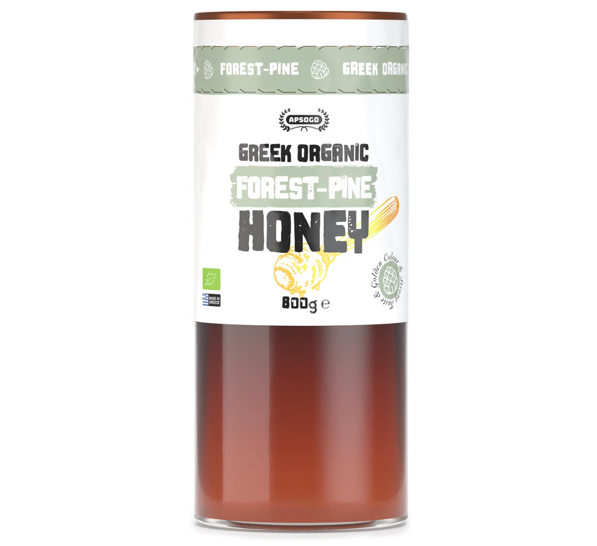 Apsogo Organic Greek Forest Pine Honey - Pure Liquid Honey from Crete