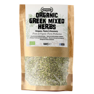 Apsogo Greek Herb Mix with Oregano, Thyme & Rosemary - Organic Quality from Greece - BBQ mix for grilling for meat and fish (100g)