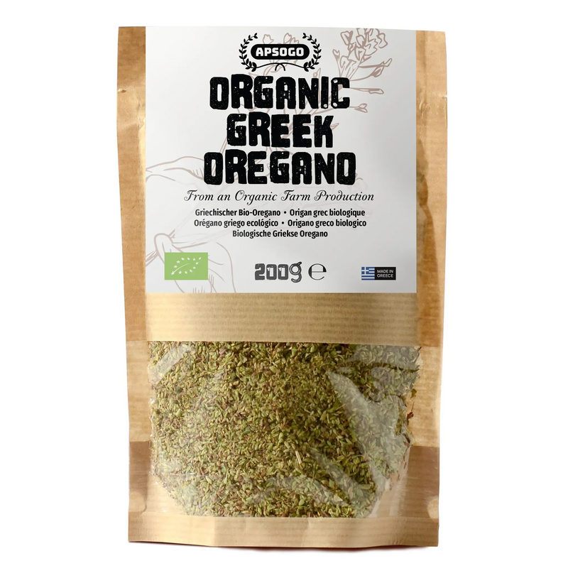 APSOGO Bio griechischer Oregano, 200-g-Beutel, getrockneter Oregano aus Griechenland in umweltfreundlicher Verpackung